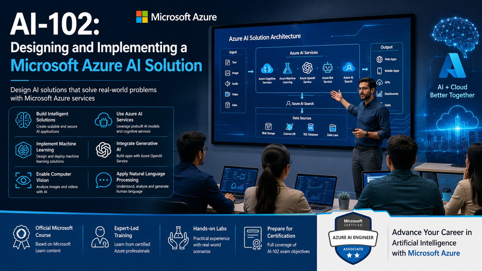 AI-102: Designing and Implementing a Microsoft Azure AI Solution Training course by Edixa